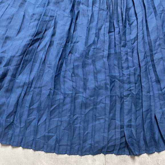 ModCloth Blue A Line Pleated Zip Polyester Skirt Women's Plus Size 3X MINT - Picture 2 of 9